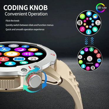 AMOLED SCREEN Wireless Call, Multi-Sport Modes, Message Push, Remote Photo, Music Control, Outdoor Fitness Tracker|Sporty