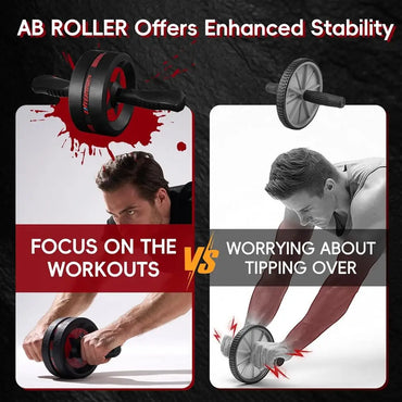 Portable Ab Roller Wheel with Knee Pads for Home Core Strength Training - Suitable for Men & Women