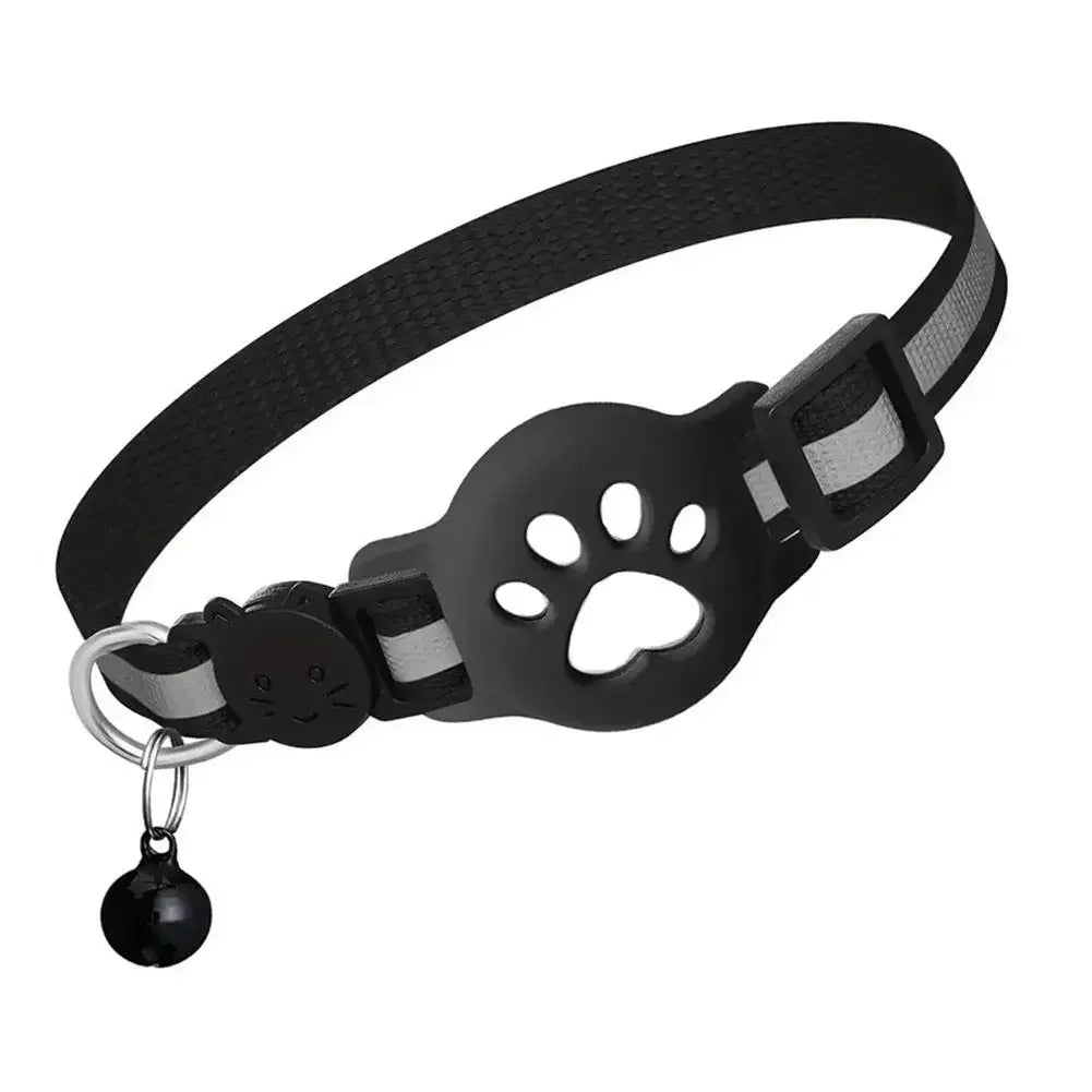 GPS Cat Collar with Reflective Strap, Mini Real Time Pet Location Device, Waterproof Anti Lost Finder for Outdoor Kitten X7W5