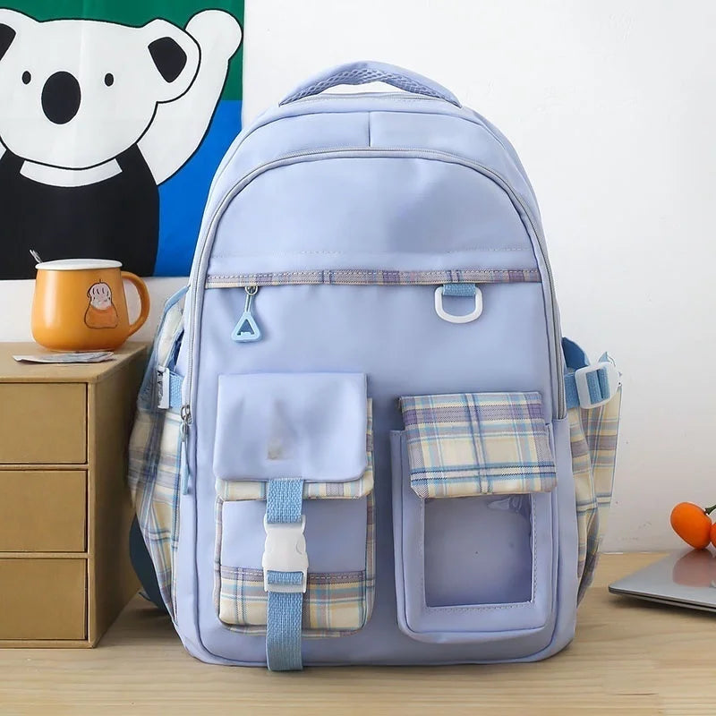 Large Capacity School Bag Waterproof Stress Relief Student Backpack Lightweight Shoulder Backpack Junior And High School Girls