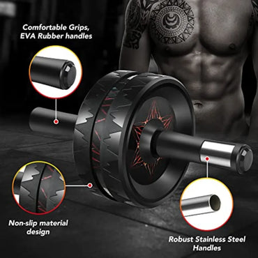 AB Roller Wheel for Abdominal Workout and Core Strength Training Portable Ab Wheel Roller Exercise for Men Women Fitness Lover