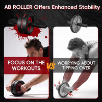Portable Ab Roller Wheel with Knee Pads for Home Core Strength Training - Suitable for Men & Women