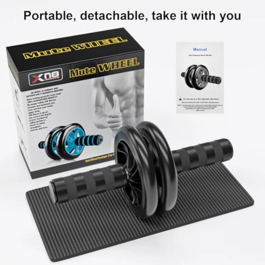 Abdominal Wheel Ab Roller for Home Workout Core Strengthening Fitness Equipment Adjustable Resistance Roller with Non-Slip Grip