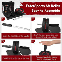 Portable Ab Roller Wheel with Knee Pads for Home Core Strength Training - Suitable for Men & Women
