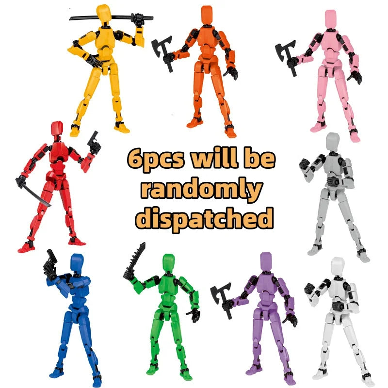6 pieces of movable action figures, fully articulated model toys, suitable gifts for boy and girl collectors, movable joint toys