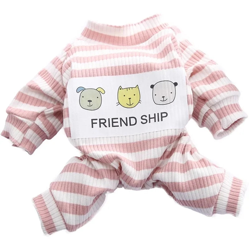 Anti-Loss Fur  Clothes Spring Summer Style Four-Legged Home Wear for Kittens Polyester Fiber Warm Casual Pet Apparel