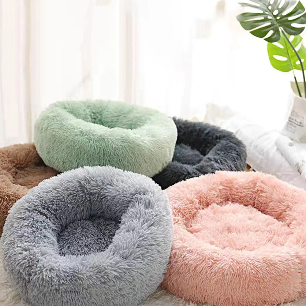 Winter Thickened Plush Pet Bed | 40CM Round Warm Nest for Small Dogs, Cats, Kittens & Puppies | Cozy Pet Supplies