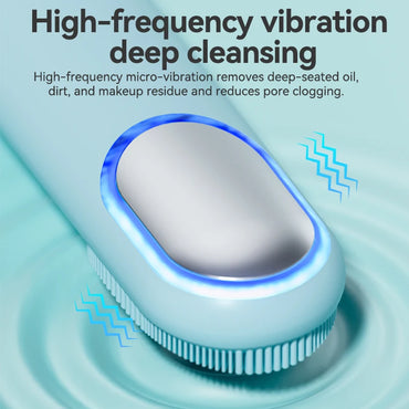 Multi-Function Electric Facial Cleansing Brush Rechargeable Waterproof Hot Compress Massage Sonic Vibration Silicone Face Cleane