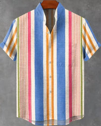 Sycpman Retro Hiphop Print Short Sleeve Shirt Men Fashion Brand Personalized Loose Casual Coat for Summer