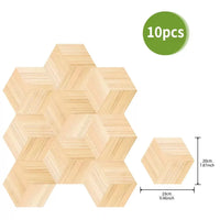 Walnut wood grain hexagonal wall sticker living room balcony waterproof and anti-skid self-adhesive floor sticker