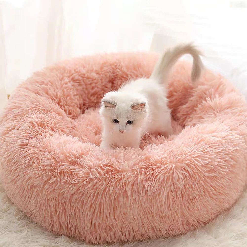 Winter Thickened Plush Pet Bed | 40CM Round Warm Nest for Small Dogs, Cats, Kittens & Puppies | Cozy Pet Supplies