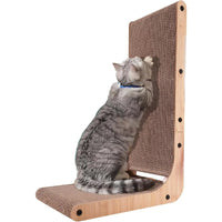 L Shape Cat Scratcher 23.6 Inch Cat Scratchers for Indoor Cats Protecting Furniture Cat Scratch Pad Cardboard Cat Scratching wi