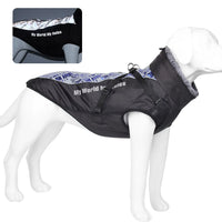 Xl-6xl Winter New Reflective Pet Clothing Dog Warm Fur Collar Black Cotton Coat Pet Jacket Large Dog Clothing Pet Supplies
