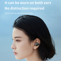 Bone Conduction Single Ear Clip Earphones HIFI Stereo IPX5 Waterproof Bluetooth-Compatible 5.3 Sport Gamer Headset