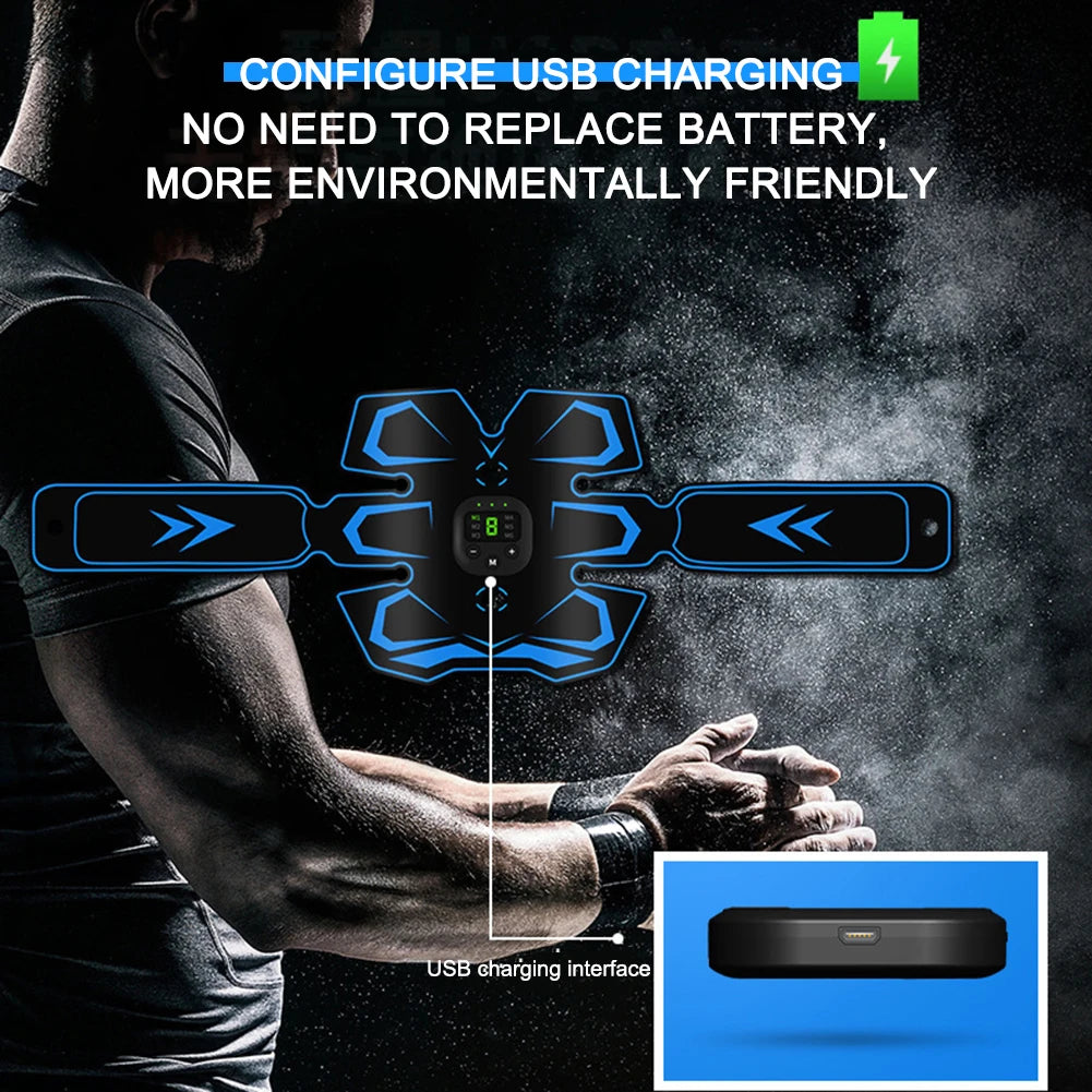 EMS Abdominal Training Device LED Display Ab Sport Exercise Belt USB Rechargeable Ab Workout Equipment Machine for Men and Women