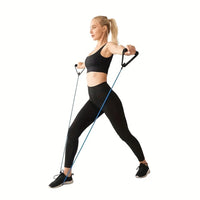 1pc 4-Level Resistance Bands with Handles for Home Workouts, Strength Training, Yoga & Pilates