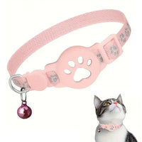 GPS Cat Collar with Reflective Strap, Mini Real Time Pet Location Device, Waterproof Anti Lost Finder for Outdoor Kitten X7W5