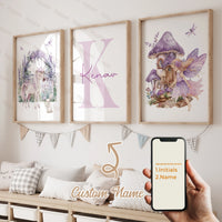 3pcs Personalized Name Custom Cartoon Animals Elephant Lion Wall Art Print Picture Living Room Kids Girl Room Home Decor Gift