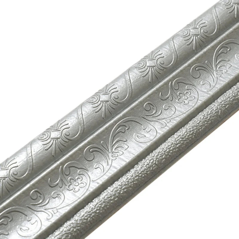 Self Adhesive Flexible Foam Molding Trim Wallpaper Border 3D Decorative Wall Lines Peel and Stick Trim for Home Hotel DIY Decor