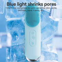 Multi-Function Electric Facial Cleansing Brush Rechargeable Waterproof Hot Compress Massage Sonic Vibration Silicone Face Cleane