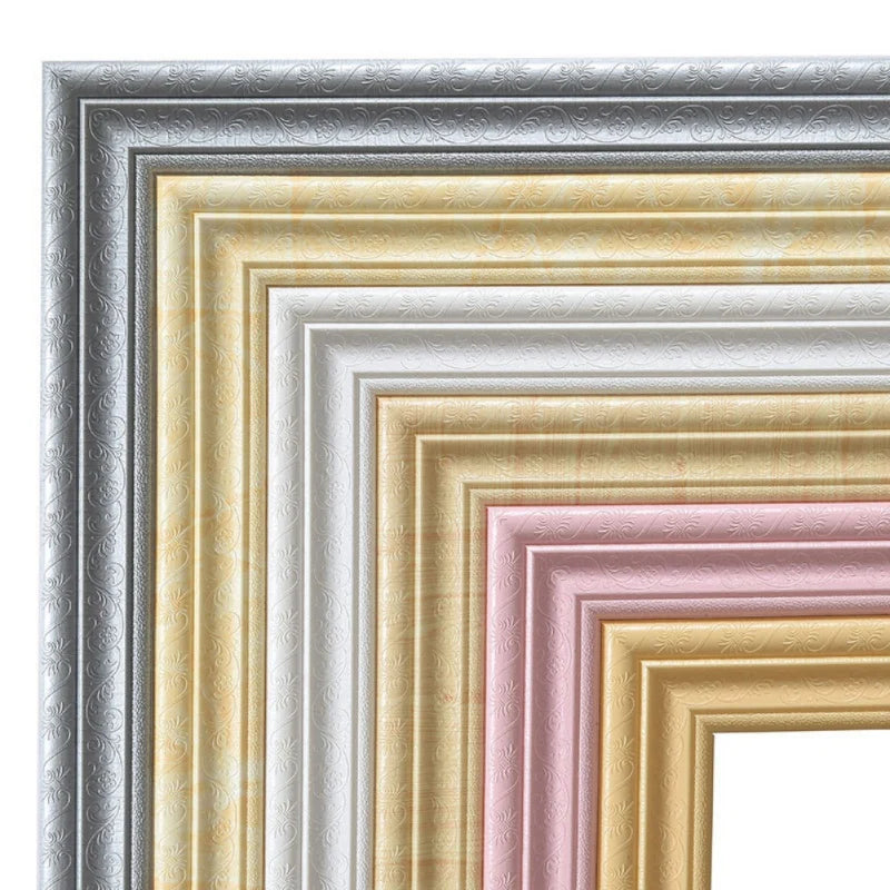 Self Adhesive Flexible Foam Molding Trim Wallpaper Border 3D Decorative Wall Lines Peel and Stick Trim for Home Hotel DIY Decor