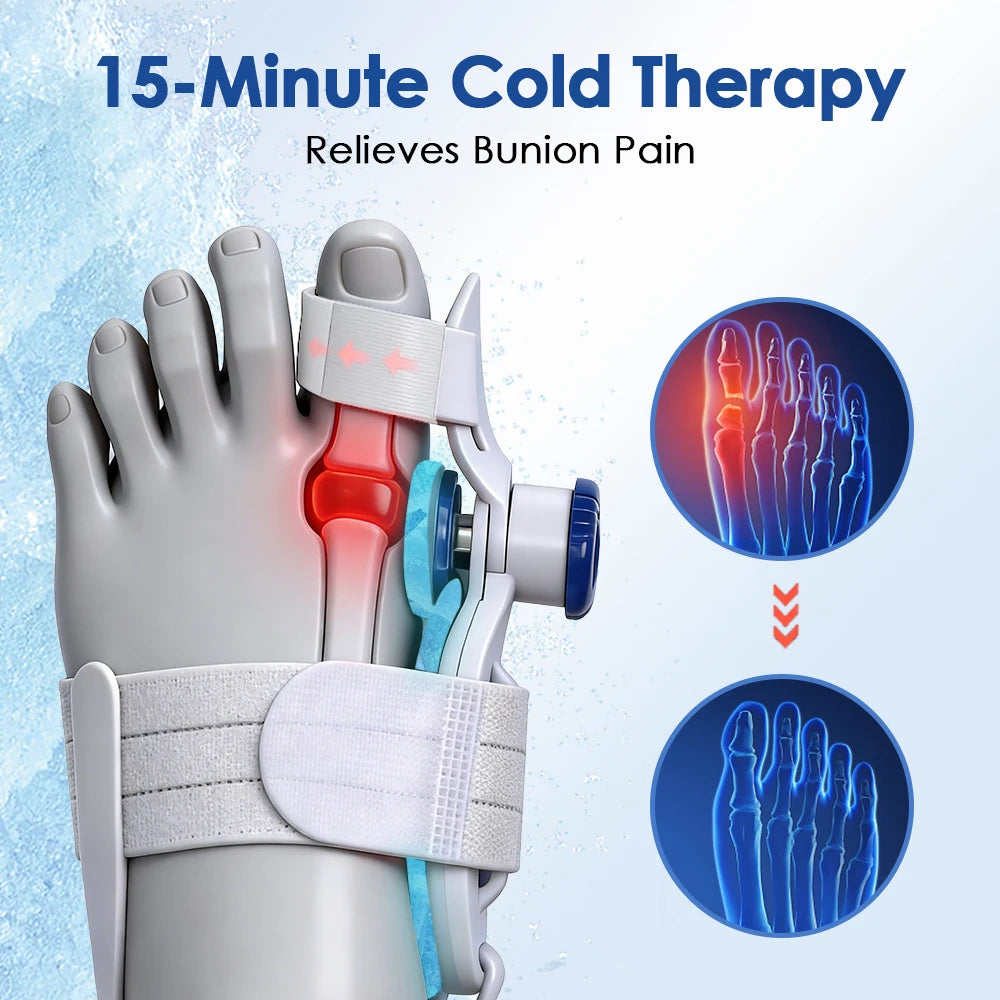 Bunion Corrector with Cooling Pad Adjustable Foot Hallux Valgus Braces Toe Corrector Straightener Pedicure Toe Corrector