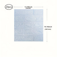 20pcs 3D Wall Tile Stickers - Self-Adhesive Waterproof Foam Peel-Cut For Kitchen Bathroom Decor | 24-hour Shipping