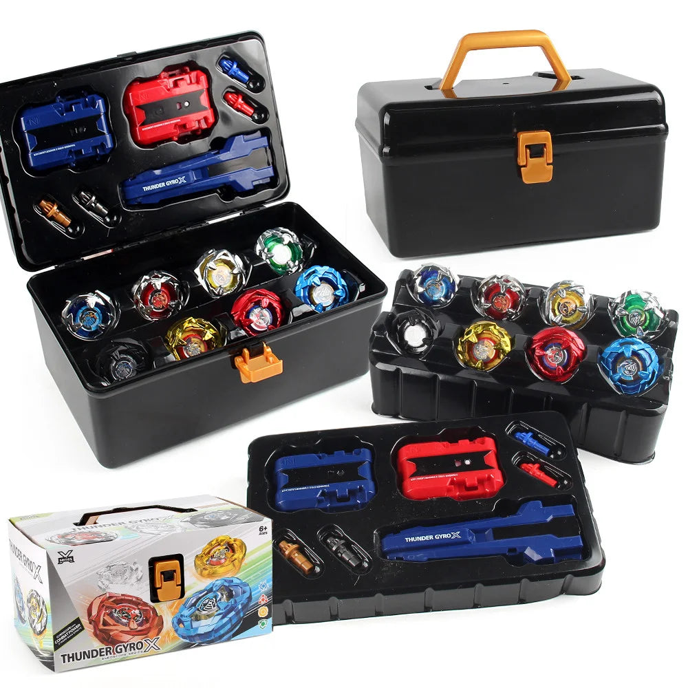 8 PCS BX-01/02/03/04 BX00-01/02/03/04 Bey X with Grip and Launchers Tool Box Set Toys