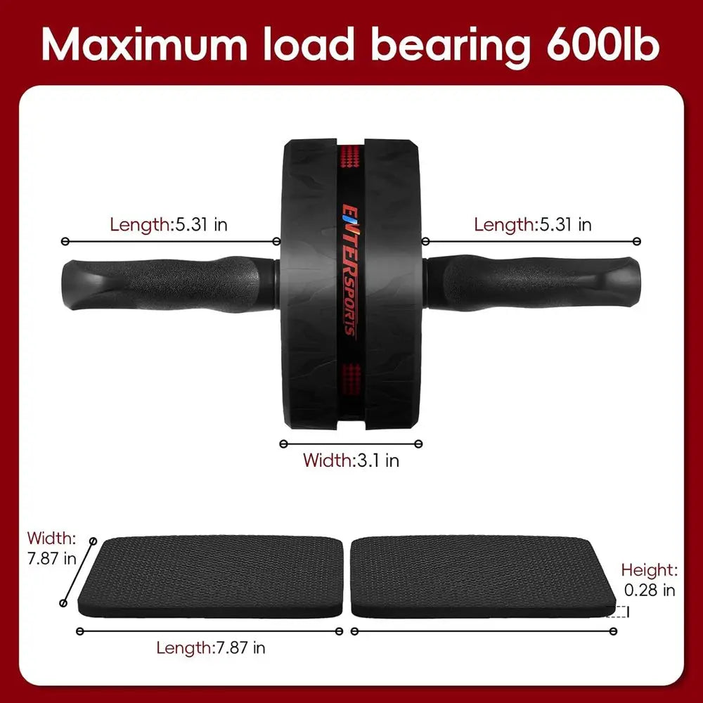 Portable Ab Roller Wheel with Knee Pads for Home Core Strength Training - Suitable for Men & Women