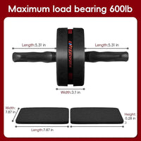 Portable Ab Roller Wheel with Knee Pads for Home Core Strength Training - Suitable for Men & Women