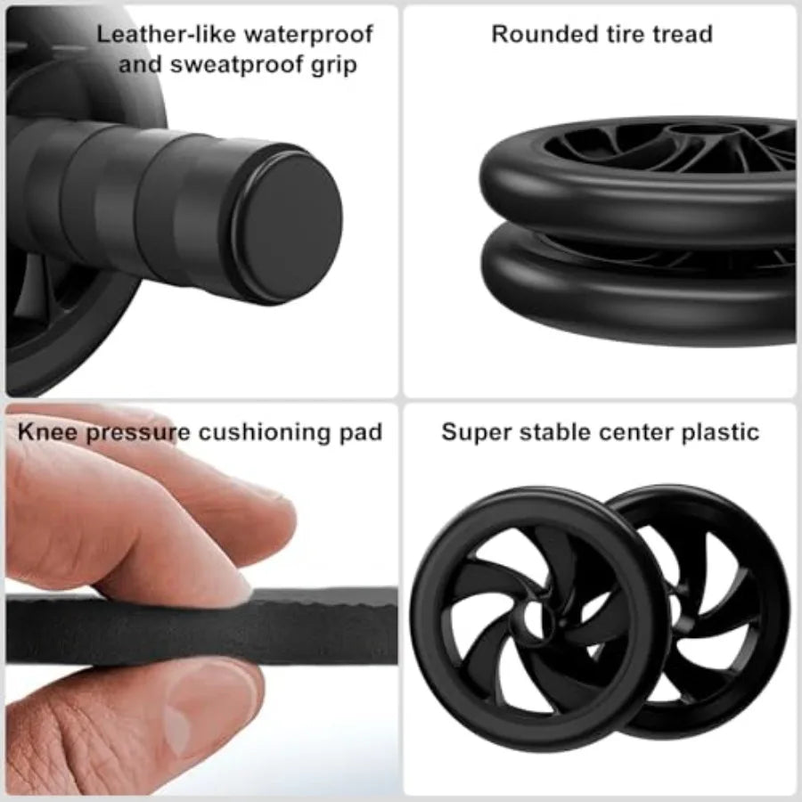 Abdominal Wheel Ab Roller for Home Workout Core Strengthening Fitness Equipment Adjustable Resistance Roller with Non-Slip Grip