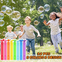 32 Pack Dinosaur Bubble Wands with Gift Box, Fun Party Favors for Kids Birthday and Outdoor Activities
