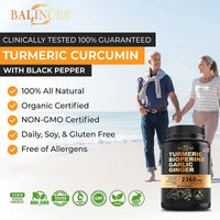 4-in-1 Turmeric and Garlic Supplements – 2360mg Turmeric Ginger Root Capsules with Garlic – High Potency Herbal Blend