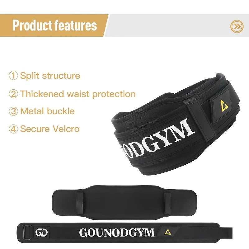 GOUNOD is an adjustable weightlifting fitness belt that provides long-lasting lumbar support for core stability strength trainin