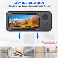 Wall Mounted Phone Holder 480° Rotation Touch Screen IPX5 Waterproof Bluetooth Speaker Shower Storage Case Mobile Phone Stand