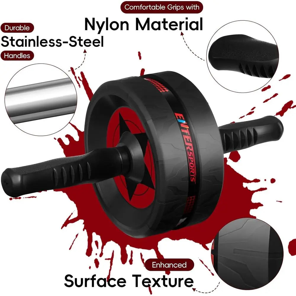 Portable Ab Roller Wheel with Knee Pads for Home Core Strength Training - Suitable for Men & Women