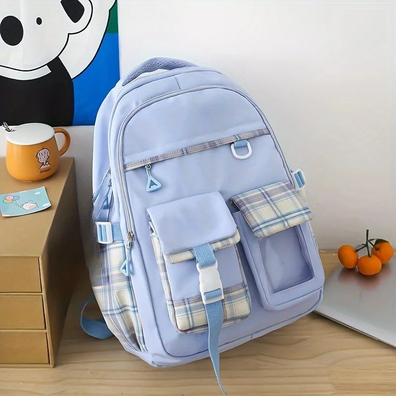 Large Capacity School Bag Waterproof Stress Relief Student Backpack Lightweight Shoulder Backpack Junior And High School Girls
