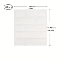 20pcs 3D Wall Tile Stickers - Self-Adhesive Waterproof Foam Peel-Cut For Kitchen Bathroom Decor | 24-hour Shipping