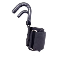 Heavy-Duty Metal Weightlifting Hooks - Adjustable Black Fitness Grip Straps with Horizontal Bar Attachment for Pull-Ups