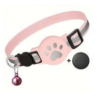 GPS Cat Collar with Reflective Strap, Mini Real Time Pet Location Device, Waterproof Anti Lost Finder for Outdoor Kitten X7W5