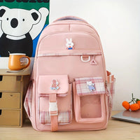 Large Capacity School Bag Waterproof Stress Relief Student Backpack Lightweight Shoulder Backpack Junior And High School Girls