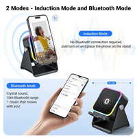 A25P Bluetooth Audio 5 In 1 Wireless Induction Speaker With Phone Stand, Perfect Birthday Gift For Men Women
