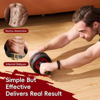 Portable Ab Roller Wheel with Knee Pads for Home Core Strength Training - Suitable for Men & Women