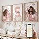 3pcs Personalized Name Custom Cartoon Animals Elephant Lion Wall Art Print Picture Living Room Kids Girl Room Home Decor Gift