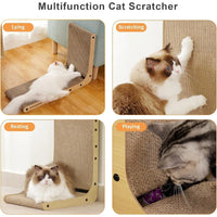 L Shape Cat Scratcher 23.6 Inch Cat Scratchers for Indoor Cats Protecting Furniture Cat Scratch Pad Cardboard Cat Scratching wi