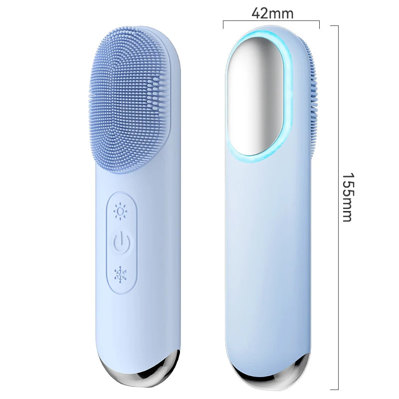 Multi-Function Electric Facial Cleansing Brush Rechargeable Waterproof Hot Compress Massage Sonic Vibration Silicone Face Cleane