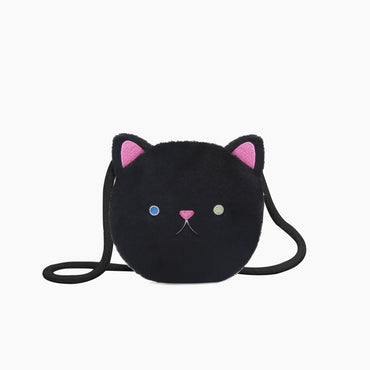 Cartoon Cute Cat Crossbody Bag Coin Purse for Men, Women, and Children Plush Mini Shoulder Bag