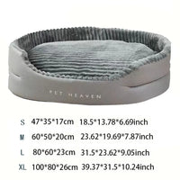 A super sized pet bed that is soft, dirt resistant, non slip, comfortable, suitable for living rooms, outdoor places, and suitab