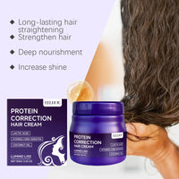 Protein Hair Straightening Cream Repair Dry Frizz Damage Leave-In Treatment Healing Color Protection Deep Conditioning Hair Mask