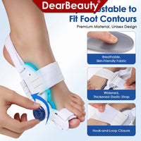Bunion Corrector with Cooling Pad Adjustable Foot Hallux Valgus Braces Toe Corrector Straightener Pedicure Toe Corrector